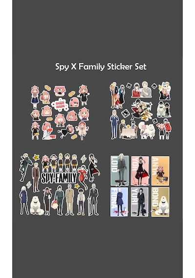 Spyxfamily 4 Farklı Sticker Set Etiket Kağıdı