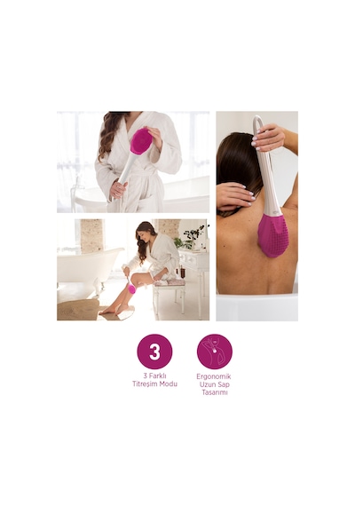 House Pratik Şarjlı Duş Fırçası Pembe Hp87