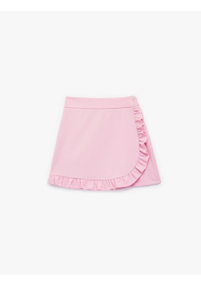Koton Fırfır Detaylı Kruvaze Mini Etek Pembe 6skg70015ak Gül