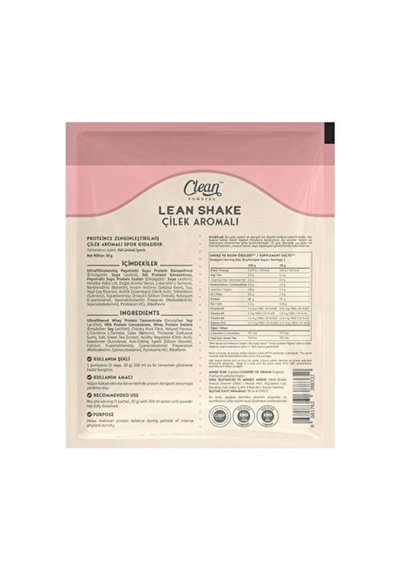 Clean Powders Lean Shake 30 Gr 10 Saşe - Çilek çilek