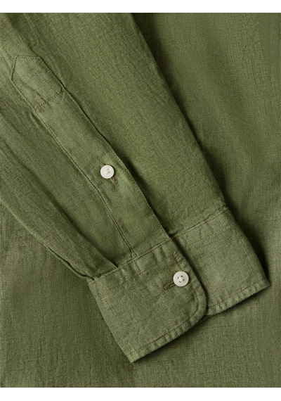 Tommy Hilfiger Pıgment Dyed Lı Solıd Rf Shırt Erkek Yeşil Gömlek - Mw0mw41530