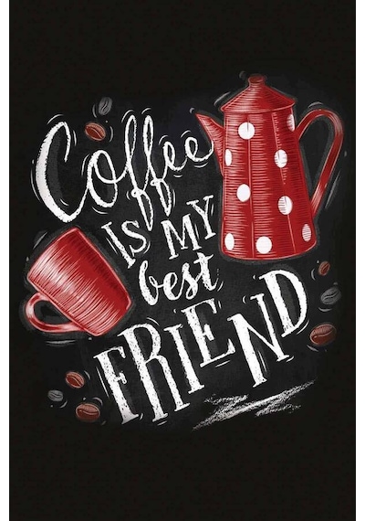 Kırmızı Kaymaz Tabanlı Coffee Temalı Mutfak Halısı Mt43n11