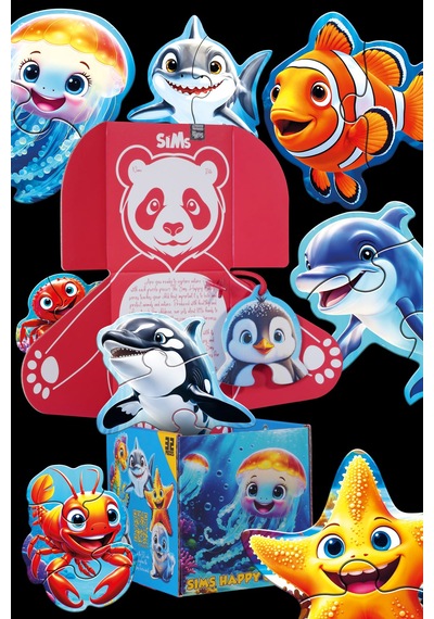 Sims Puzzle Bebekler İçin İlk Puzzle Yapboz Baby Okyanus - 1 Yaş Üstü Montessori Eğitici Oyuncak Puzzle