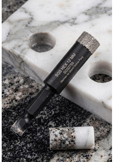 Sgs Hex 12 Mm Mermer Ve Granit Delme Panç - Profesyonel Elmaslı Karot Matkap Ucu, Seramik, Porselen Karo Ve Doğal Taş Delici - Sgs2759