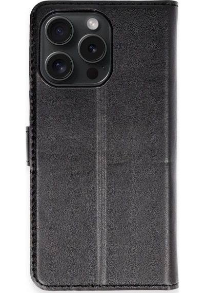 Apple Uyumlu iPhone 15 Pro Max Uyumlu Kılıf Trend S Plus Kapaklı Kılıf - Siyah