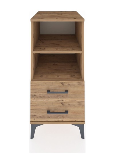 Kronos Komodin 2 Raflı 2 Çekmeceli 44x59x96 Çam-çam Çam