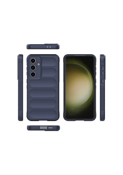 Samsung Galaxy Uyumlu S25 Fe Kılıf Esnek Tpu Oyuklu Arka Yüzey Tasarımlı Zore Etnik Silikon Kapak Lacivert