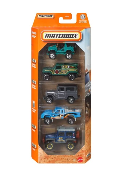 Matchbox Beşli Araba Seti Adventure Seekers Jjp28 Çok Renkli