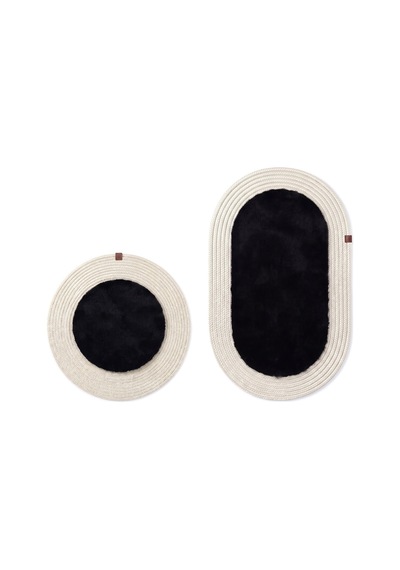 Banyo Paspası Takımı 60x100+60x60 Cm Düz Siyah & Krem Siyah - Krem