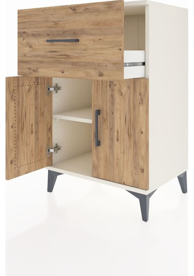 Hyperion Komodin Tek Raflı Tek Çekmeceli 2 Kapaklı 60x44x96 A... Aytaşı
