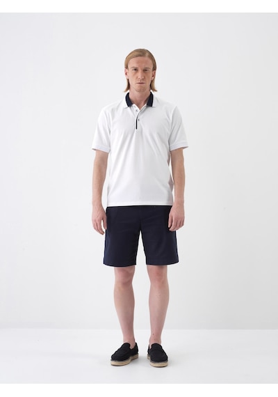 Xint Beyaz Pamuk Dokulu Slim Fit Tişört 502229