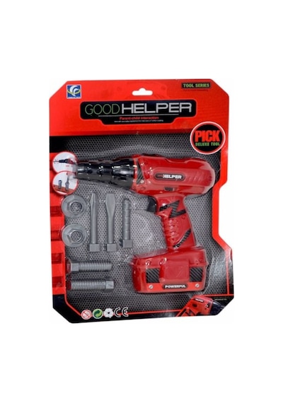 Helper 8 Parça Pilli Matkap Vidalama Tamir Seti Kırmızı Matkap Eğ