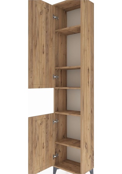 Arges Dolap 5 Raflı 2 Kapaklı 44x30x221 Çam-çam Çam