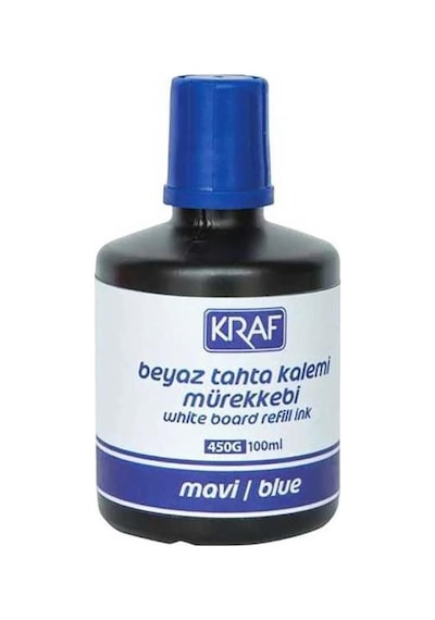 Kraf Beyaz Tahta Kalemi Mürekkebi 100ml Mavi 450g