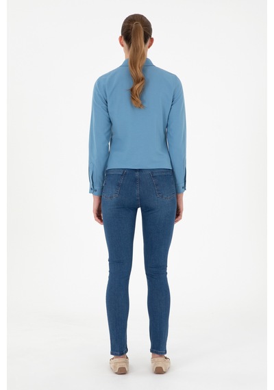 U.S. Polo Assn. Kadın Koyu Mavi Skinny High Waist Fit Jean Pantolon 50289300-DN0023