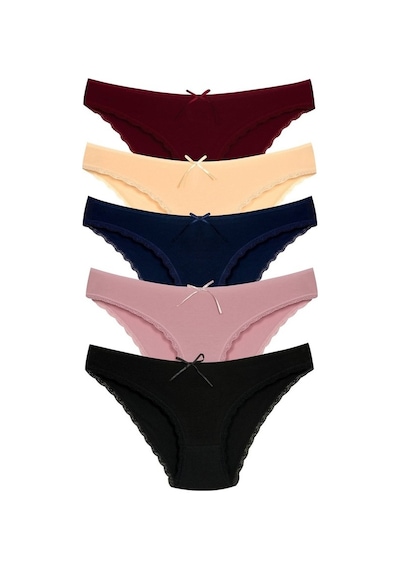 New Lilla 1101 Bikini Kadın T. Dantelli Külot Paketi (555344039) Çok Renkli