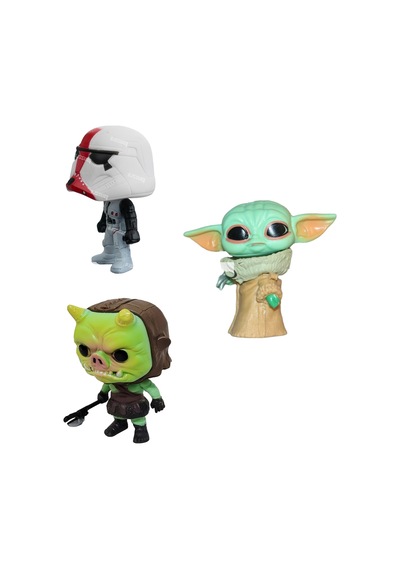 S.wars The Mandalorian Baby Yoda İncinerator Stormtrooper Gamorrean Fighter 3'lü Figür Oyuncak Seti