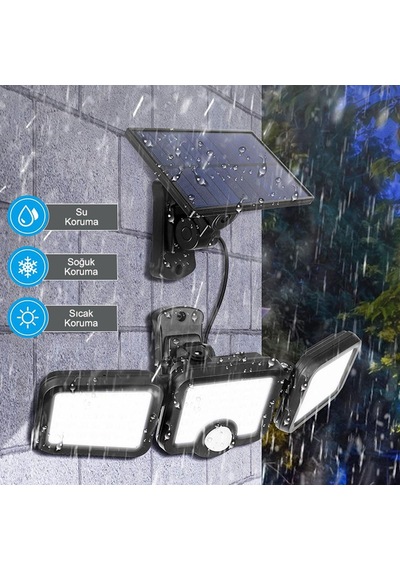 Güneş Enerjili Hareket Sensörlü, 3 Taraflı 171 Cob Led Aydınlatma/gt-sl15