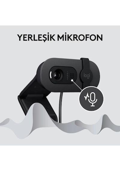 Logitech Brio 100 Full Hd 2 MP  1080 P Mikrofonlu Grafit Webcam