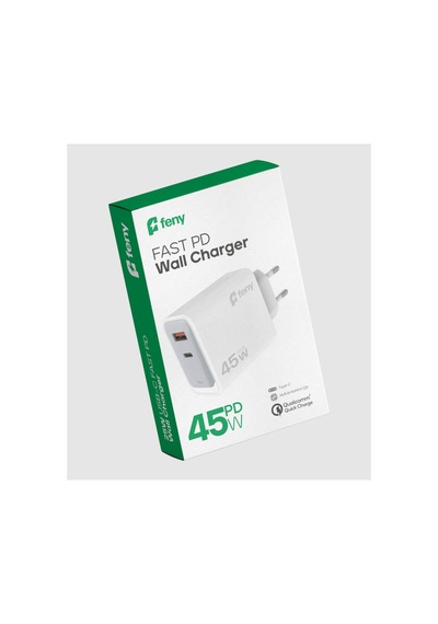 Feny Fn-c45, 45w, Usb+type-c, Akıllı Isı Kontrol Chip, Qualcomm Quick Charge 3.0, Şarj Adaptörü