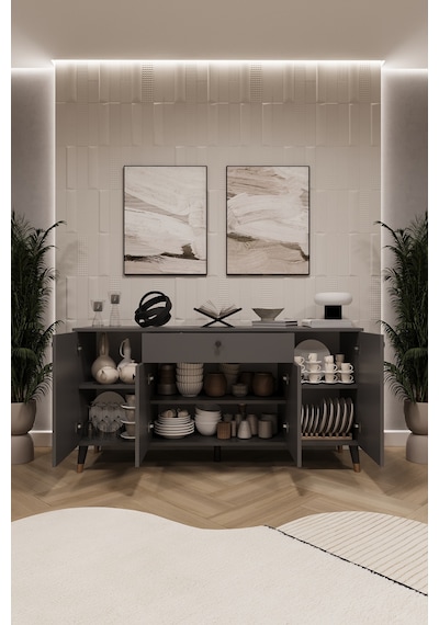 Asra Trend Lüks Konsol Tv Ünitesi %100 Mdf Salon Ve Yemek Odası Ünitesi Knsl03 Koyu Gri Asra Trend Lüks Konsol Tv Ünitesi %100 Mdf Salon Ve Yemek Odası Ünitesi Knsl03 Koyu Gri