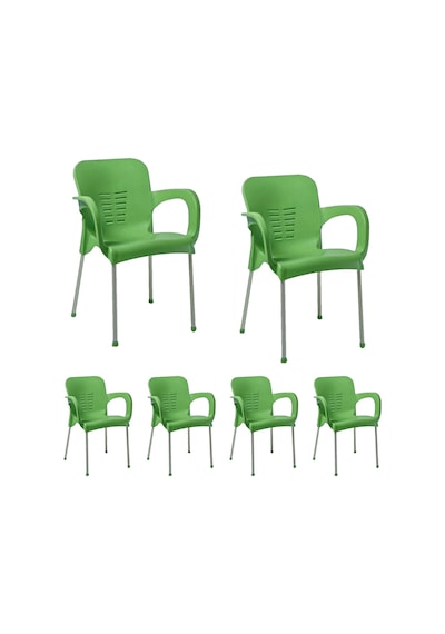Hesaplimagazam 6 Adet Metal Ayaklı Plastik Sandalye