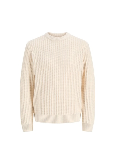 Jack & Jones Jjjaxon Erkek Bisiklet Yaka Triko Kazak Günlük Şık Ekru
