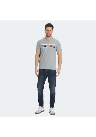 Slazenger RASA IN Erkek Baskılı Gri Tişört