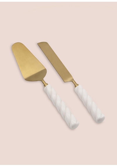 The Mia Column Pasta Servis Takımı 2 Parça Gold