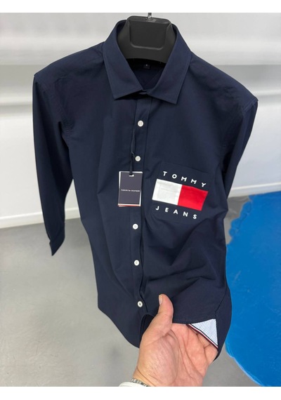 Tommy Hilfiger Erkek Yazlık Spor Gömlek Lacivert