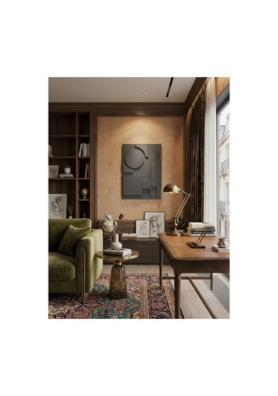 Modern Geometrik Tasarım Tamamı Suntalam Kabartmalı Dekoratif Duvar Tablosu Antrasit - 943212241 Antrasit