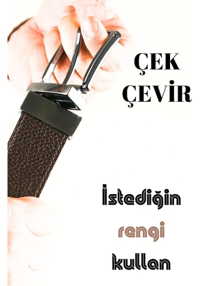 Parscraft Hakiki Deri Çift Taraflı Erkek Kemer 4 Cm Kahverengi - Siyah