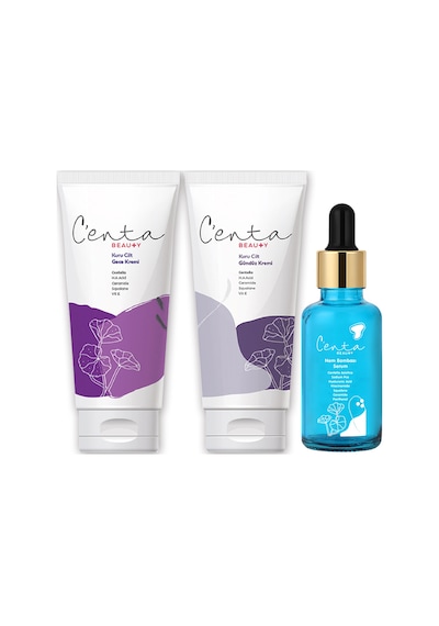 C'enta Beauty Kuru Ciltler için Gündüz Kremi 50 ML + Gece Kremi 50 ML + Nem Bombası Serum 30 ML