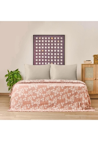 Soft Belloria Tek Kişilik Yatak Örtüsü - Kiremit - 160x255 Cm Çok Renkli
