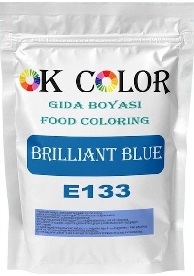 Ok Color Brilliant Blue E133 Mavi Toz Gıda Boyası 500 G