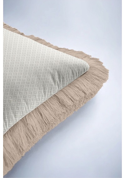 Geometrik Damask Desen Saçaklı Yastık Kılıfı-zarif Klasik Modern Krem Vizon Püsküllü Kırlent Kılıfı Sessiz Düş Halo Geometrik Damask Desen Saçaklı Yastık Kılıfı-zarif Klasik Modern Krem Vizon Püsküllü Kırlent Kılıfı Sessiz Düş Halo