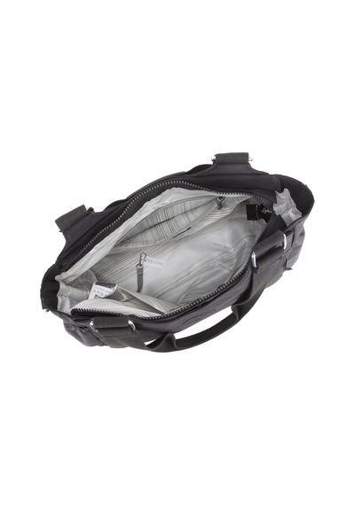 Smart Bags Günlük Orta Boy Su Geçirmez Krınkıl Kumaş Kadın Omuz Çantası Puantiye Siyah
