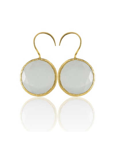 Kadir Jewellery 22 Ayar Altın Kaplama Kadın Taşlı Küpe -el İşçiliği Ve Hipoalerjenik Küpe Gri 73467718