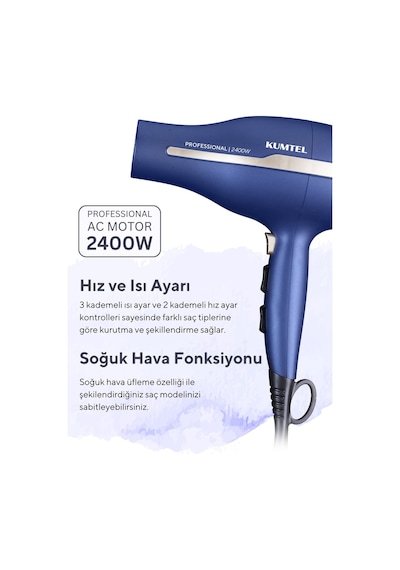 Kumtel 2400W İyonic Saç Kurutma Makinesi
