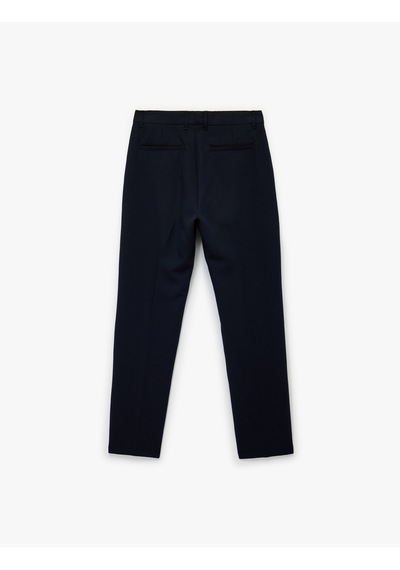 Koton Regular Fit Viskon Karışımlı Düğmeli Kumaş Pantolon Lacivert 6wam40106hw