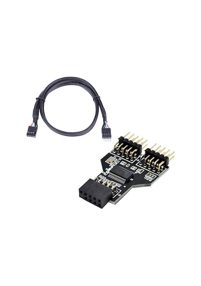 5089 9 Pin Anakart Usb Rgb Uzatma kablosu Çoklayıcı Çevirici