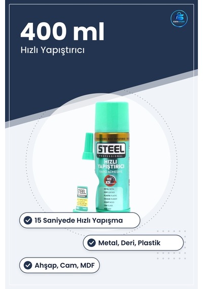 Hızlı Yapıştırıcı 400 Ml Metal Deri Plastik Kauçuk Ahşap Cam Mdf