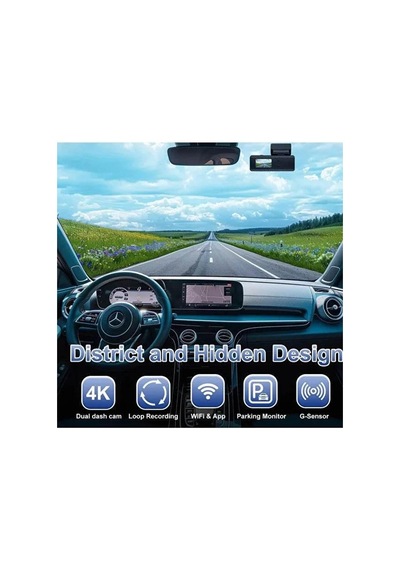 F8 4k Ultra Hd Ekranlı Ön Kamera Video Kaydedici Araç Kamerası Wi-fi, Ir Gece Görüşü, App Kontrol Dashcam