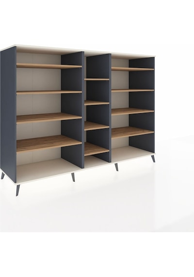 Kronos Dolap 11 Raflı 220x59x163 Antrasit-aytaşı/çam Aytası/atlas Çam - Antrasıt
