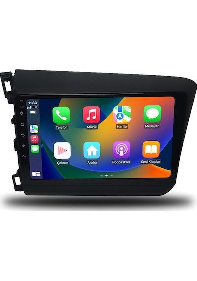 Honda Civic Fb7 2012-2016 4gb Ram 64gb Hafıza 8 Çekirdek Carplay Kamera Android Multimedya 9"