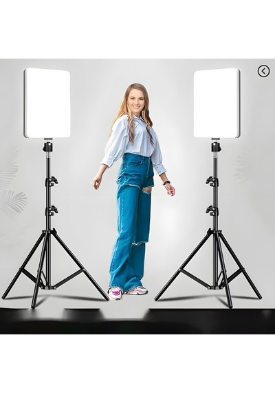 Led Video Işık Seti - Ayarlanabilir Tripod, Usb Kontrollü Sıcak/soğuk Işık, 3 Mod & 10 Parl