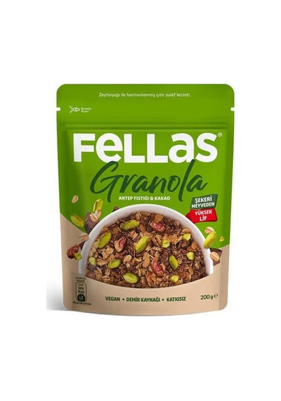 Fellas Granola - Antep Fıstığı & Kakao 200gr 10'li Paket