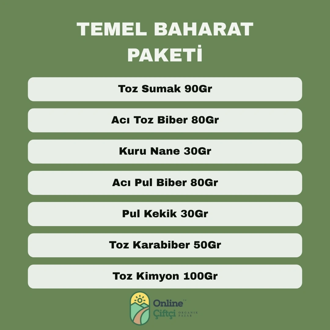 Online Çiftçi Temel Baharat Seti 7'li