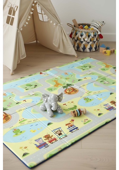 Yeşil Parkur Katlanabilir Çocuk Oyun Matı 200 x 130 CM