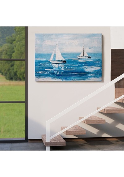 Es10 modagos067 Yaz Yelkenli Dekoratif Kanvas Duvar Tablosu-3711 (50 x 70)